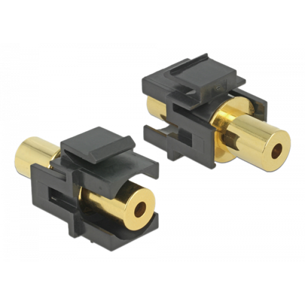 DeLOCK Keystone modul, 3,5mm 4-pin ho - 3,5mm 4-pin ho, svart 86383