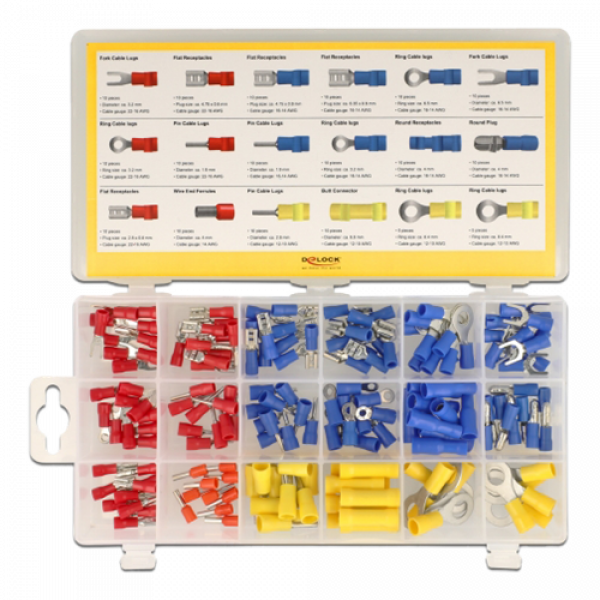 Delock Cable connector assortment box 170 pieces coloured 86513