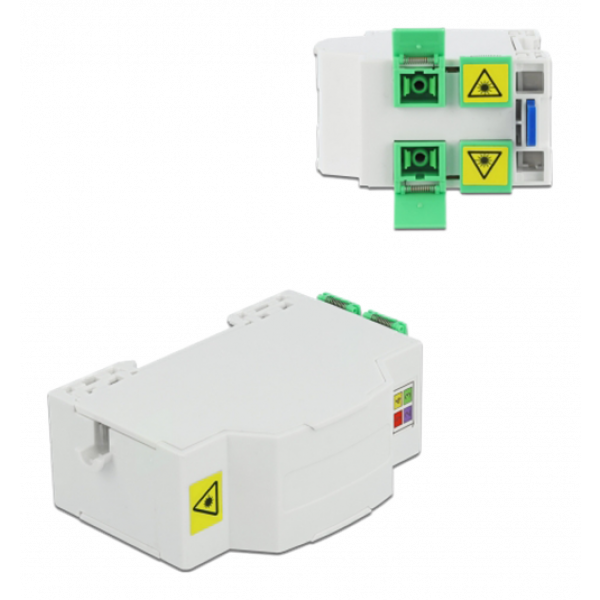Delock Optical Fiber Connection Box for DIN Rail 4 x SC Simplex or LC 86543