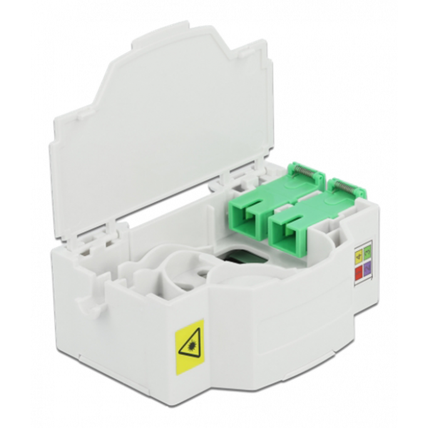 Delock Optical Fiber Connection Box for DIN Rail 4 x SC Simplex or LC 86543