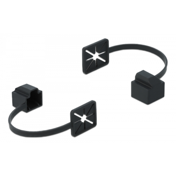 Delock Dust Cover for RJ45 plug with mounting clip black 86589