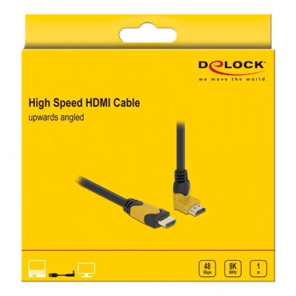 Delock High Speed HDMI cable male-male 90° up 48 Gbps 8K 60 Hz 1 m 86988