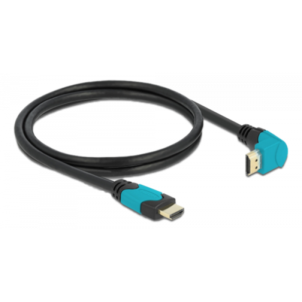 Delock High Speed HDMI cable male-male 90° down 48 Gbps 8K 60 Hz 1 m 86991