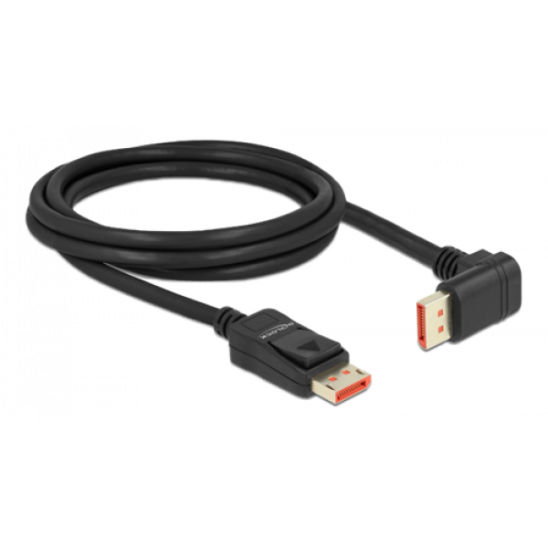 Delock DisplayPort cable male straight to male 90° downwards 8K 60Hz 2 87051