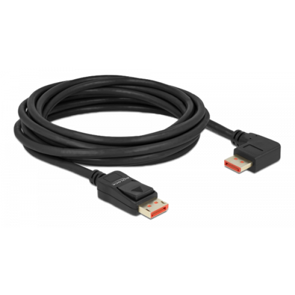 Delock DisplayPort cable male straight to male 90° right 8K 60Hz 5m 87069