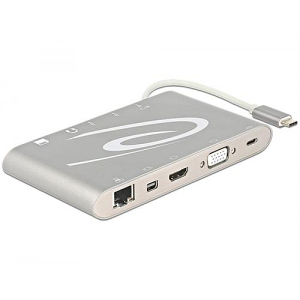 DeLock 87298 USB Type-C 3.1 dockningsstation 4K, silvergrå