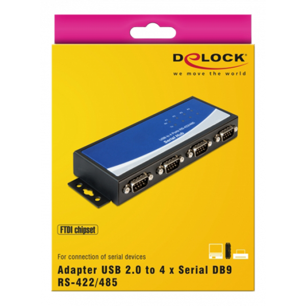 Delock USB 2.0 Adapter to 4 x Serial RS-422/485 87587