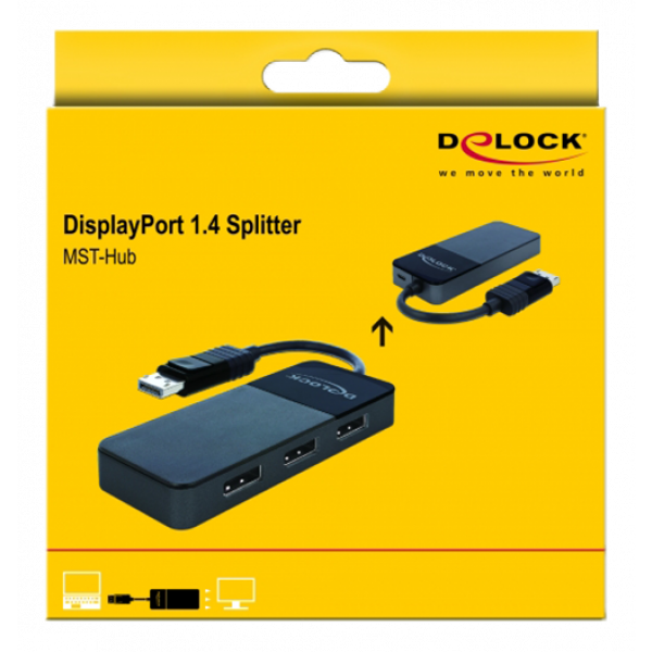 DisplayPort 1.4 Splitter 1 x DisplayPort in > 3 x DisplayPort out 87737