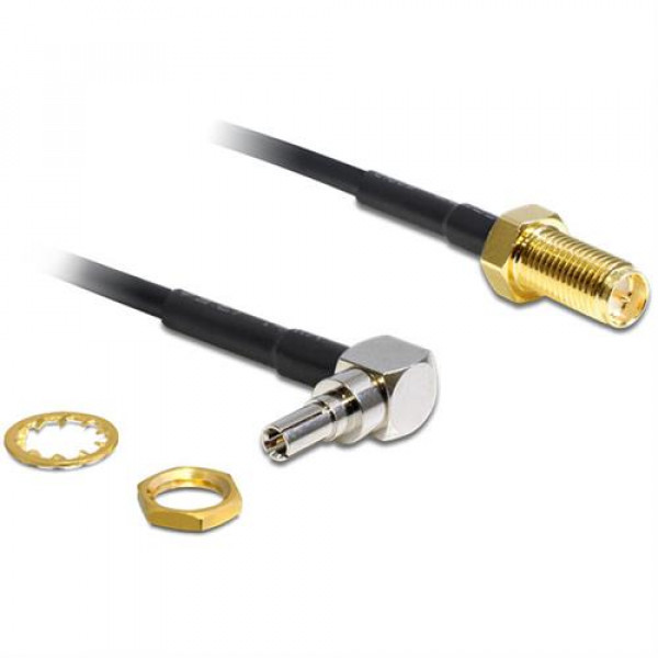 Antennadapter, CRC9 ha vinklad - RP-SMA ho, 0.2m