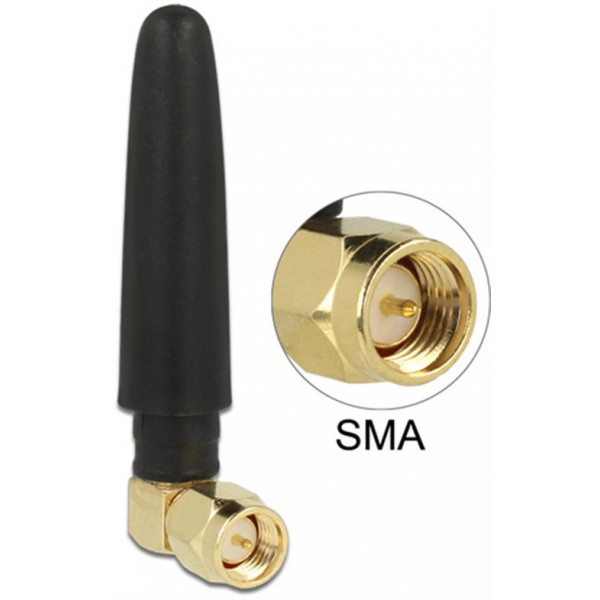 DeLOCK ISM antenn, 433MHz, rundstrålande, 1dBi, SMA ha, svart 88915