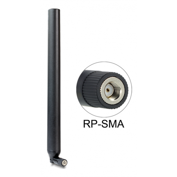 Delock WLAN Antenna RP-SMA 802.11 ac/a/h/b/g/n 5.5 ~ 9 dBi Omnidirecti
