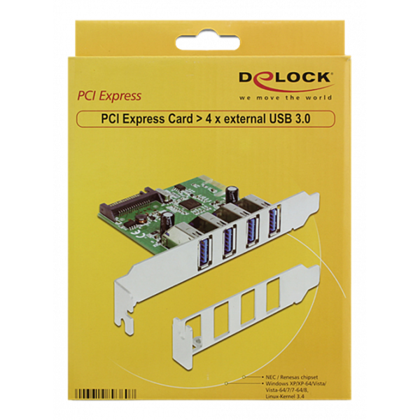 Delock PCI Express Card > 4 x external USB 3.0 89360