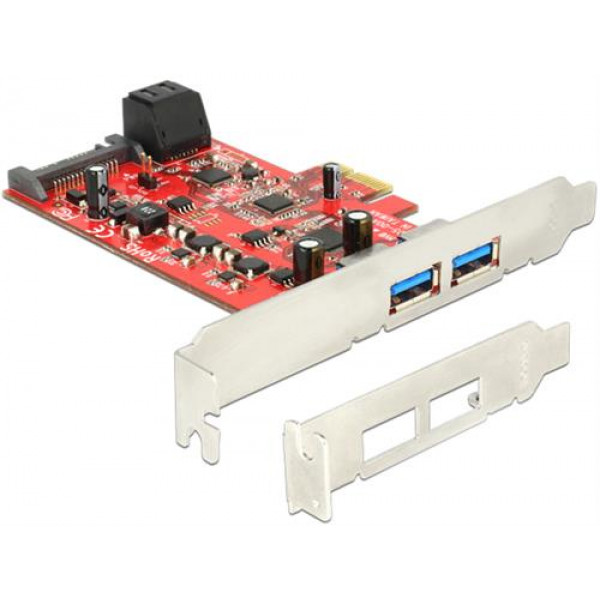DeLOCK 89389 - PCI-Express kontrollerkort, 2xUSB 3.0, 2x SATA 7-pin 89389