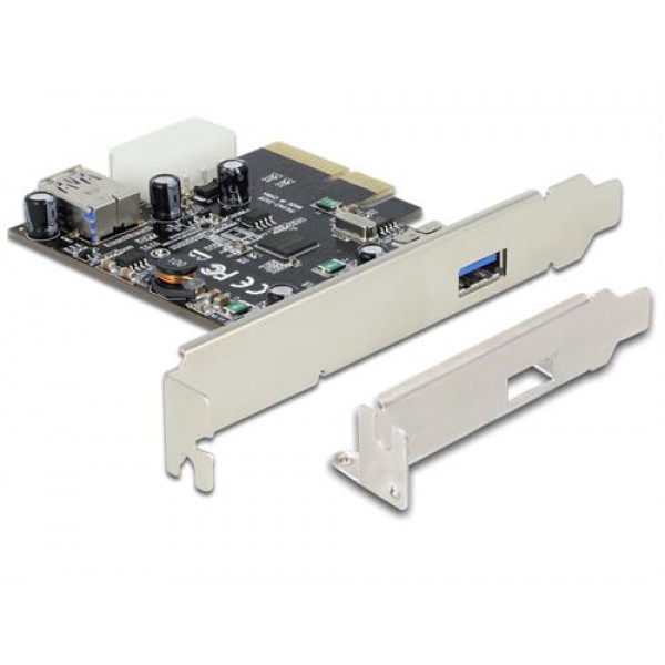 DeLOCK PCI-Express x4 kort, 2xUSB 3.1 Typ A ho(int/ext), gen 2 10Gbps 89399