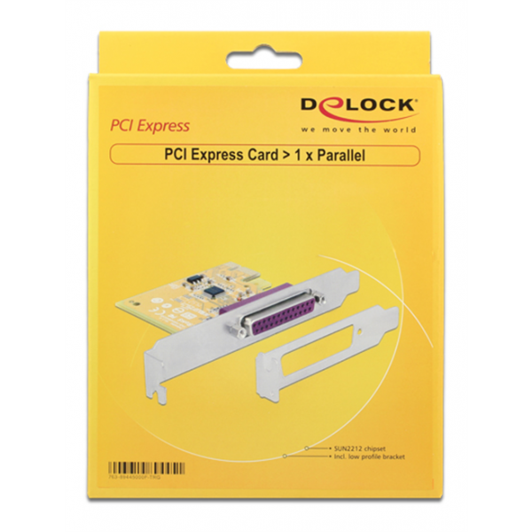 DeLOCK PCI-Express kontrollerkort, 1xDB25 hona, SUN2212 Chipset 89445