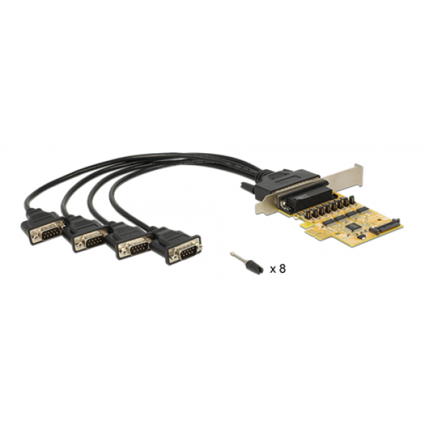 DeLOCK PCI-Express kort, 1xDB44 ho, 1xDB44 ha - 4xRS-232 kabel 89447