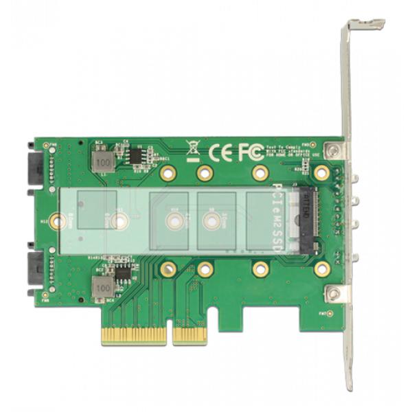 Delock PCI Express Karte > 3 x M.2 Slot – Low Profile Form Faktor 89518