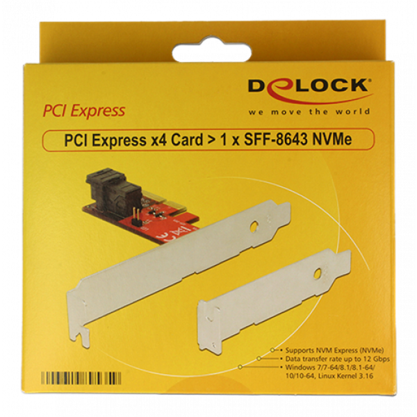 Delock PCIe x4 >1 x SFF-8643 NVMe - low profile form faktor 89535