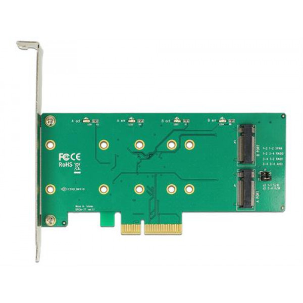 DeLock 89536 PCI Express Card till 2 x internal M.2 Key B med RAID 89536