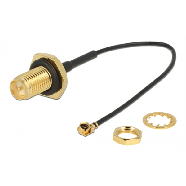 DeLOCK antennkabel RP-SMA ho - I-PEX, 1m, svart 89584