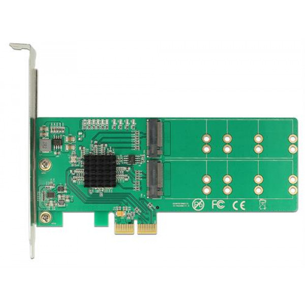 DeLock 89588 PCI Express-kort till 4 x intern M.2 Key B - Låg Profil