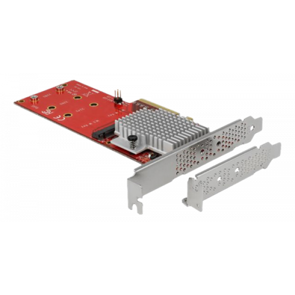 PCI Express x8 Card to 2 x internal NVMe M.2 Key M - Low Profile 90305