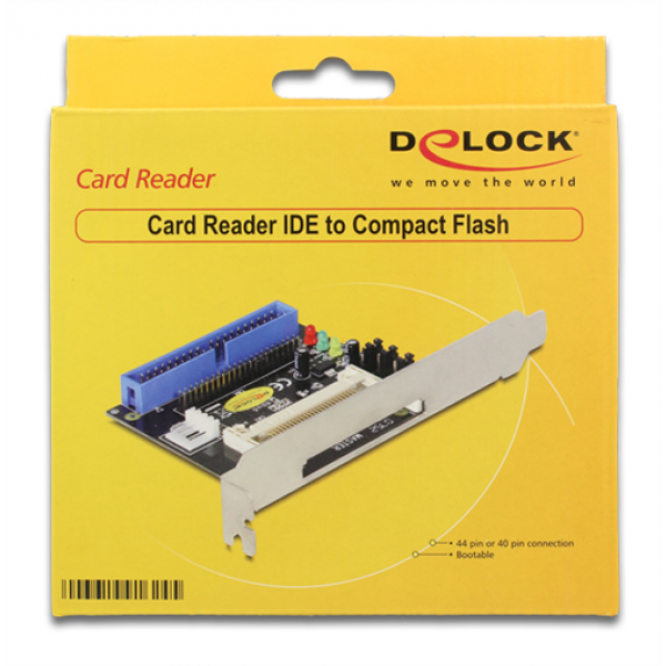 DeLOCK Compact Flash till IDE-adapter, Typ I/II/Microdrive 91624