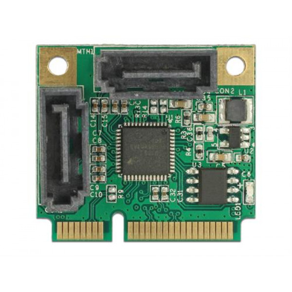 DeLock 95260 Mini PCIe I/O PCIe halv storlek 2 x SATA 6 Gb/s