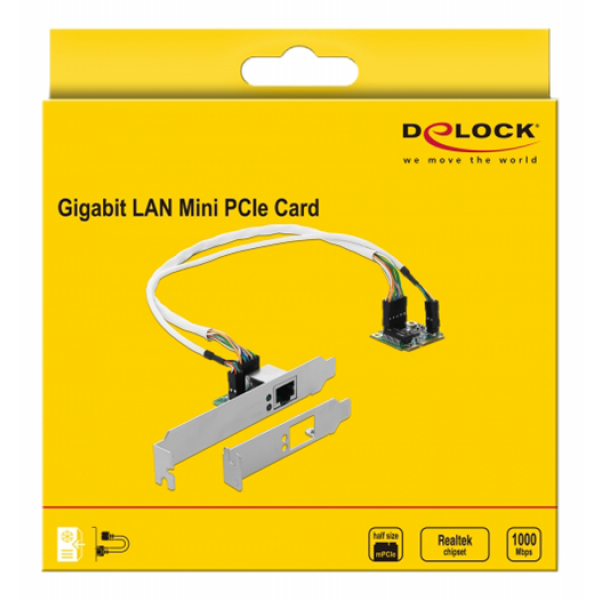 Delock Mini PCIe I/O PCIe half size 1 x Gigabit LAN Low Profile 95265