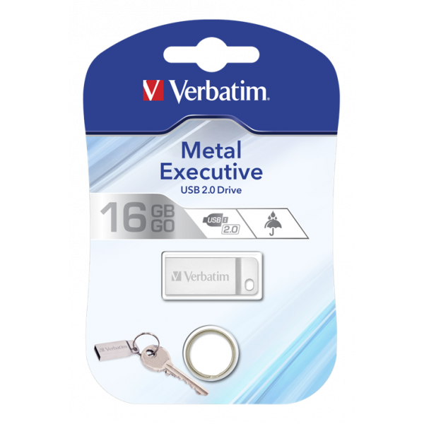 Verbatim Store 'n' Go Metal Executive Silver USB 2.0 Drive 16GB 98748