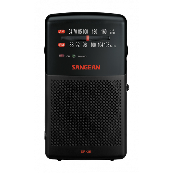 SR-35 Black AM/FM Analog Pocket Radio with built-in speaker A500244