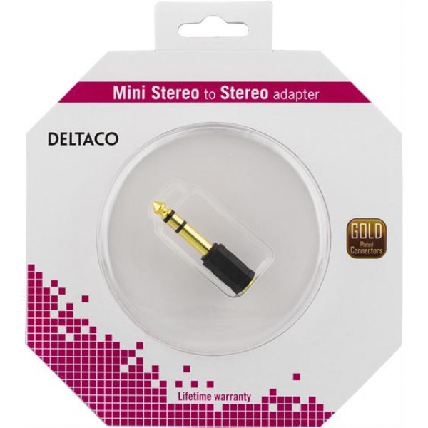 DELTACO teleadapter 6,3mm ha - 3,5mm stereo ho
