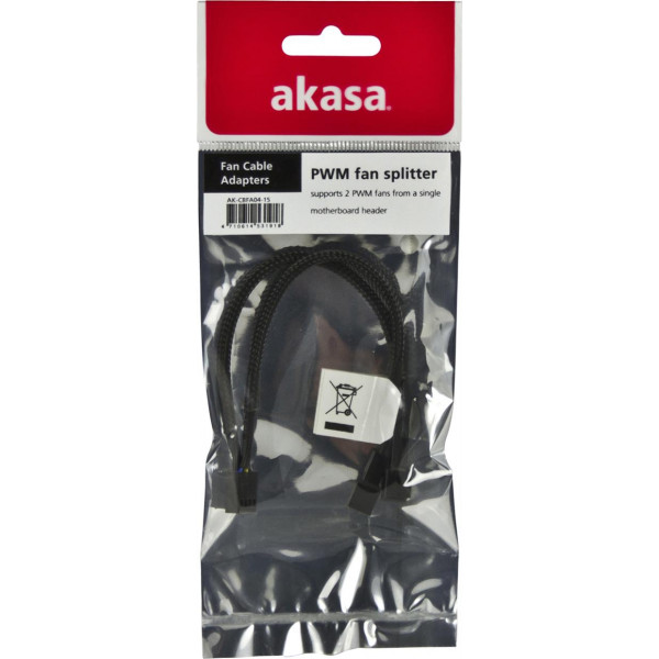 Kabel ström PWM-fläkt 4-pin till 4-pin x 2 (ha-ho)