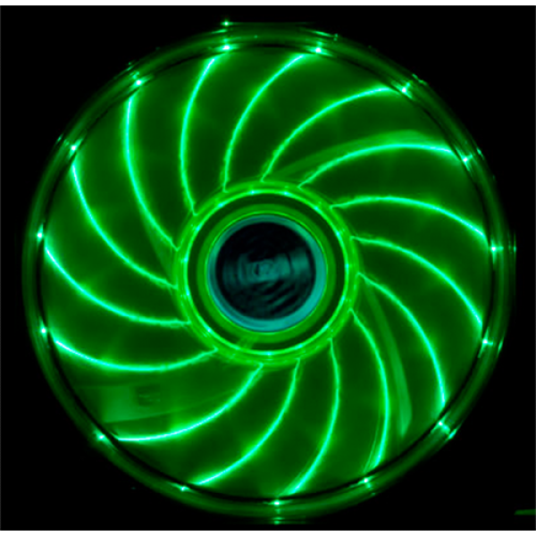 Akasa Vegas LED chassifläkt, 120x120x25mm, 1200 RPM, 3-pin, grön AK-FN091-GN