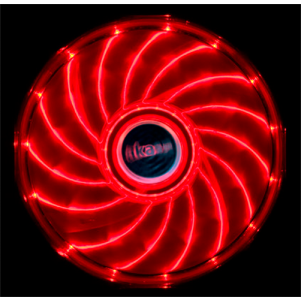 Akasa Vegas LED chassifläkt, 120x120x25mm, 1200 RPM, 3-pin, röd AK-FN091-RD