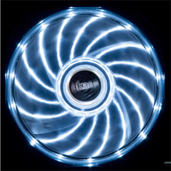 Akasa Vegas LED chassifläkt, 120x120x25mm, 1200 RPM, 3-pin, vit AK-FN091-WH