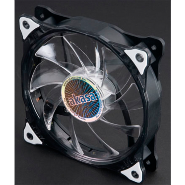 Akasa Vegas LED chassifläkt, 120x120x25mm, 1200 RPM, 3-pin, vit AK-FN091-WH