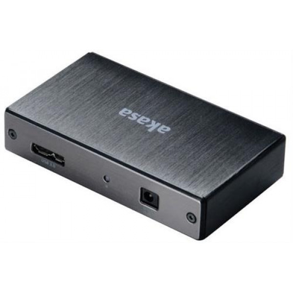 Akasa Connect 4SV, USB 3.0 hubb med fyra portar, borstad aluminum, sv AK-HB-10BK