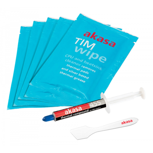 AKASA TIM Wipe Kit, 5g AK-455 thermal compound + 5x TIM cleaning Wipes AK-TCW-03