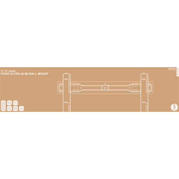 DELTACO Office, fixed ultra-slim wall, 37"-70", 35kg, 100x100-600x400 ARM-0151