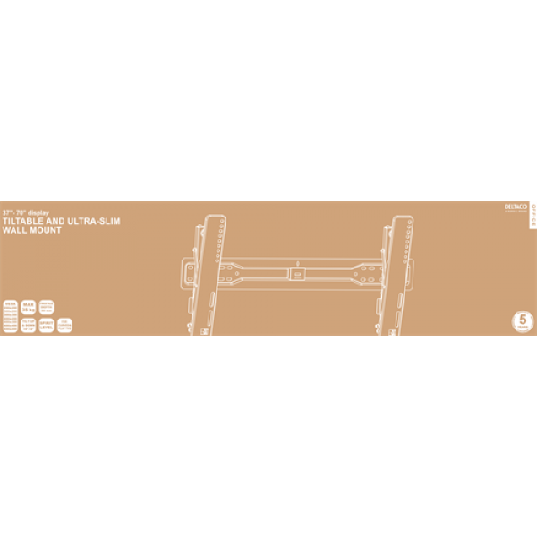 DELTACO Office, tilt ultra-slim wall, 37"-70", 35kg, 100x100-600x400 ARM-0153