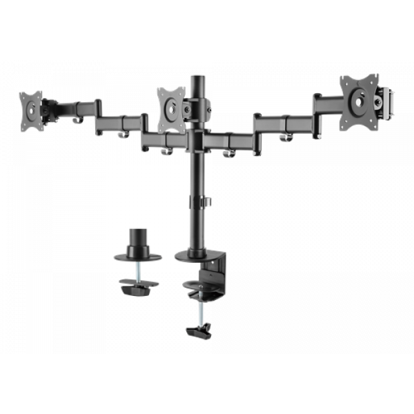 DELTACO Office, Tripple desk, 13"-27", 8kg, 75x75-100x100 ARM-0301