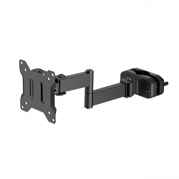 Material: Steel,PlasticSurface Finish: Powder CoatingColor: Fine Texture BlackDimensions: 114x382x142 mmFit Screen Size: 17"-32"Screen Quantity: 1Weight Capacity (per screen): 10 kgVESA Compatible: 75x75, 100x100Tilt Range: +30°~-30°Swivel Range: +90°~-90