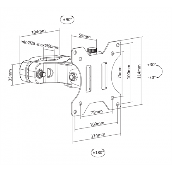 DELTACO Office Full-motion Pivot pole mount monitor arm ARM-0305