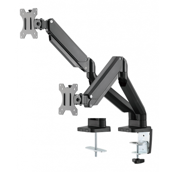 DELTACO Office, Dual desk, gas spring,17"-32",1,5-8kg,75x75-100x100 ARM-0351