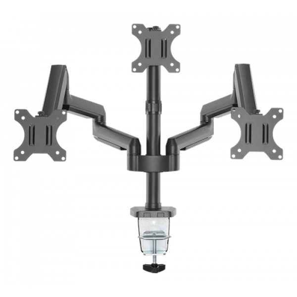 DELTACO Office, Tripple desk, gas spring,17"-27",1,5-8kg,75x75-100x100 ARM-0352