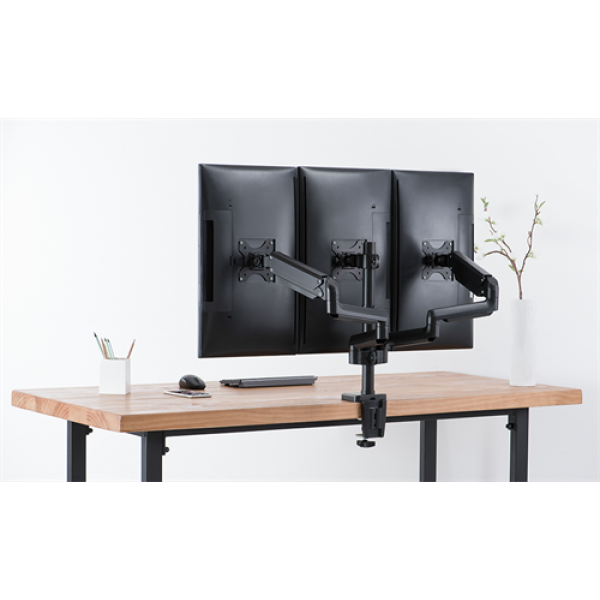 DELTACO Office, Tripple desk, gas spring,17"-27",1,5-8kg,75x75-100x100 ARM-0352