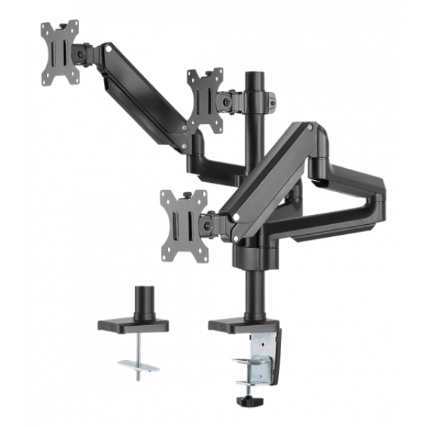 DELTACO Office, Tripple desk, gas spring,17"-27",1,5-8kg,75x75-100x100 ARM-0352