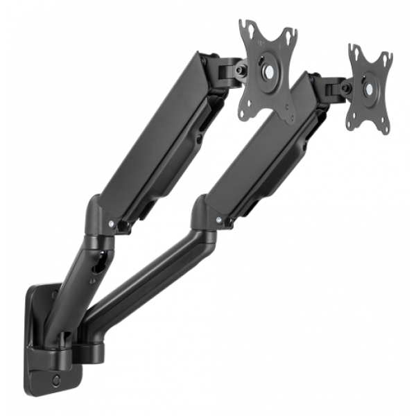 DELTACO Office, Dual wall, gas spring,17"-32",2-9kg,75x75-100x100 ARM-0361