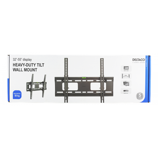 DELTACO, heavy-duty tilt wall, 32"-55", 50kg, 200x200-400x400 ARM-1153